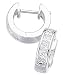 Elements Sterling Silver Ladies' E266C Channel Set Square Cubic Zirconia Hoop Earrings