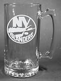 NHL New York Islanders Laser Etched 27oz Glass Beer Mug