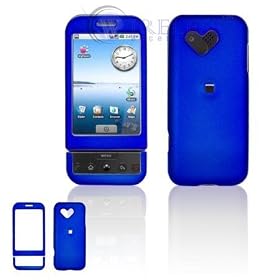 HTC Google G1/Dream Cell Phone Dark Blue Rubber Feel Protective Case Faceplate Cover