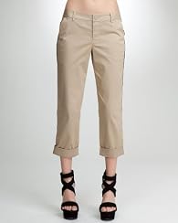Crop Tuxedo Stripe Cuffed Pant