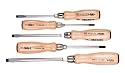 Felo 07157 22155 Slotted and Phillips Wood Handle Screwdrivers, Set of 5