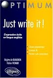 Revue Ellipses Marketing  / Just Write it ! L'expression écrite en langue anglaise pour les classes préparatoires