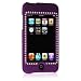 Purple Rubber Feel with White Diamonds CZ Snap-On Cover Hard Case Cell Phone Protector for Apple iPod Touch iTouch II 2G