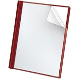 Oxford Premium Clear Front Report Covers, Letter Size, Red, 25 per Pack (58811)