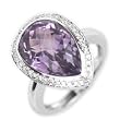 Amethyst & Diamond Ring - White Gold