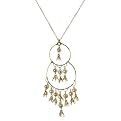 14K Gold Over Silver Three Teared Pearl Drop Necklace