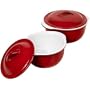 CorningWare Corelle Coordinates 4-Piece Casserole Bake and Serve Set, Cajun Red