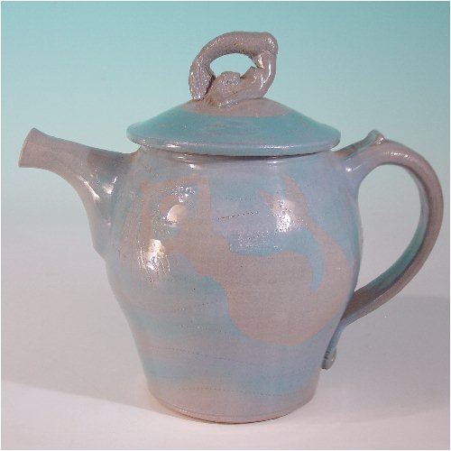 "Porcelain Teapot Mermaid, Tea Pot original hand made"
