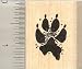 Dog Paw Print Rubber Stamp - Wood Mounted