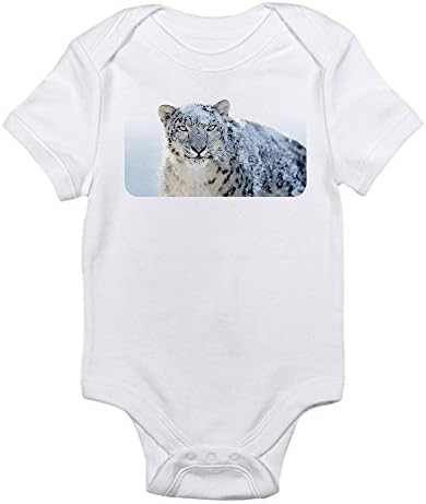Royal Lion Infant Bodysuit Snow Leopard HD - Cloud White, 6 to 12 Months