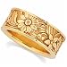 14K Yellow Gold Distinct Flower Design Wedding Band