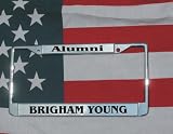 Brigham Young Chrome Laser Engraved License Plate Frame