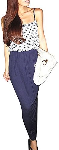 Your Gallery Women's Sexy Open Back Polka Dots Spaghetti Strap Maxi Long Dress