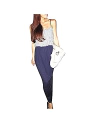 Sexy Spaghetti Strap Open-Back Polka Dot Print Cotton Prom Dress/Party Dress/Maxi Dress 