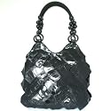 Fashion Bags Online Black Patent Squares Boho Tote-FREE STANDARD P&P