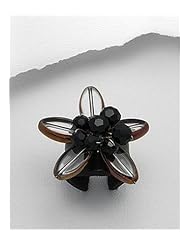 Clear Flower Leather Glass Ring
