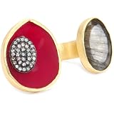 Zariin The Tale of Two Stones Pink Agate Gold Adjus