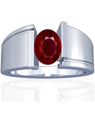 18K White Gold Oval Cut Ruby Solitaire Ring