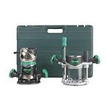 Hitachi KM12VC 11 Amp 2-1/4 Horsepower Plunge and Fixed Base Variable Speed Router Kit with 1/4-Inch and 1/2-Inch Collets