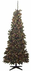 6.5' Pre-Lit Slim Douglas Fir Artificial Christmas Tree - Multi Lights