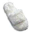 Private Label - Ladies Open Toe Slipper, Ivory (Size Medium)