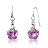 BloomingFlowerCut10.00caratsPinkSapphireFishhookEarringsSterlingSilver