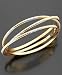 14k Gold Over Sterling Silver Three Interlocking Diamond-Cut Bangle Bracelets