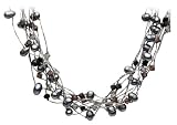  Kit Heath Sterling Silver 90GESLP Ladies Multi Strand Necklace with Swarovski Crystal Beads & Silver Pearls