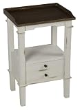 Side Table with Drawers Brown Finish
