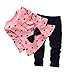 Zeagoo Cute Baby Girl Outfit 2pcs Set Children Suit Heart Dot Bowknot Top and Pants