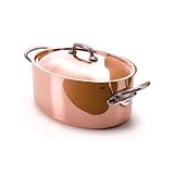 Mauviel Cuprinox'Style 7 qt. Oval French Oven with Lid On Sale