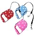 RETRACTABLE Dog Lead, Cat lead, Pet Lead, Leash PAW PRINT DESIGN, 3m lead Max weight 10kg (22lbs) Red, Blue or Pink