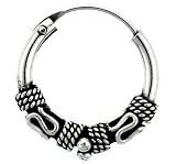 Sterling Silver Small Bali Hoop Earrings, 5/8 diameter