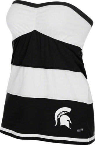 Michigan State Spartans Women's Black Striped Tube Top