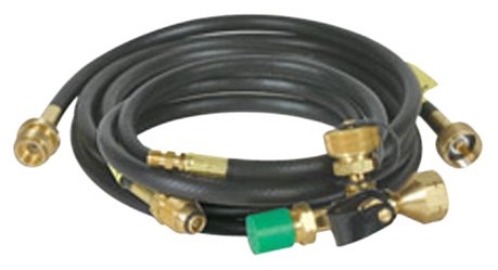 Camco 59123 RV Propane Brass Tee with 4 Ports and Extension Hose