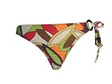 Rampage Bikini Bottom with Earth Tone Print, Side Tie Small