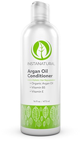 InstaNatural Argan Oil Conditioner - With 100% Certified Organic Moroccan Argan Oil & Vitamin B5 - Holistic Treatment for Soft & Silky Hair - Deluxe Nourishment to Hydrate Dry Scalp - 16 OZ