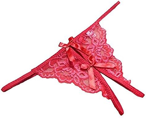 Hikwi Women Panties Open Fork Transparency Tanga Underwear Lingerie (Red)