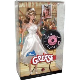 Barbie Pink Label Collector Collection 30 Years Anniversary Grease 12 Inch Doll - Sandy with White Sleeveless Dress, Accessories, Doll Stand and Certificate of Authenticity
