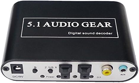 IUNEED New Digital Optical Audio to Analog RCA Converter 5.1/2.1 Channel Stereo AC3/DTS (US)