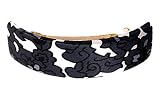 L. Erickson USA Rectangle Volume Barrette 100% Silk Charmeuse - Midnight Floral