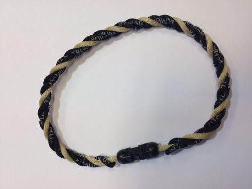 Pinnacle Sports Triad Titanium Triple Necklace, Black/Vegas Gold, 22-Inch