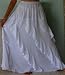 WHITE SKIRT LONG DIAGONAL RUFFLES ASYM FITS - M L XL 1X - A653S