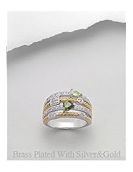CZ Ring In Brass