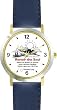 Habit 7 - Renew the Soul (English Text) - DELUXE TWO-TONE WATCH from THE 7 HABITS - WATCH COLLECTION BY WATCHBUDDY&reg; - Arabic Numbers - Blue Leather Strap-Size-Women's Size-Small