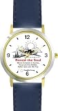 Habit 7 - Renew the Soul (English Text) - DELUXE TWO-TONE WATCH from THE 7 HABITS - WATCH COLLECTION BY WATCHBUDDY&reg; - Arabic Numbers - Blue Leather Strap-Size-Children's Size-Small ( Boy's Size & Girl's Size )