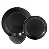 Melamine 12-pc. Dinnerware Set - Black