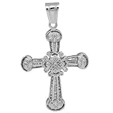 14K White Gold Mens Diamond Cross Pendant 3.29 Ctw