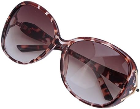 Fandia Women's Large Oversized Square Drop Temple Swan Sunglasses Leopard Frame