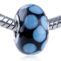 Pandora Bead & Bracelet Fit - Pale Blue Spot Dotted Beads